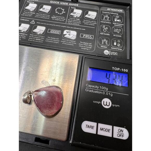 NEW Pink / Tri colored tourmaline sterling silver pendant 4.34 grams - Picture 9 of 10